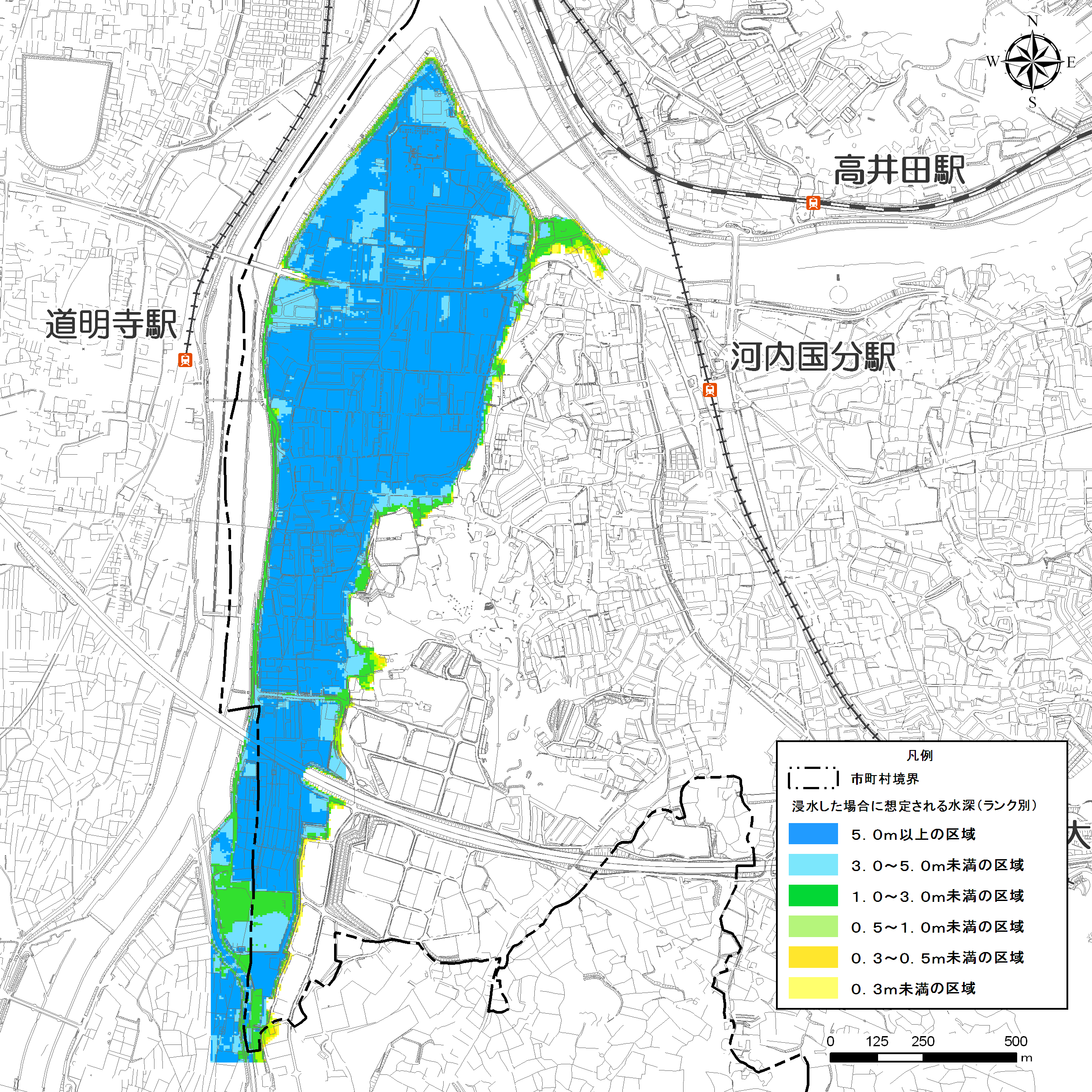 石川の洪水浸水想定区域図